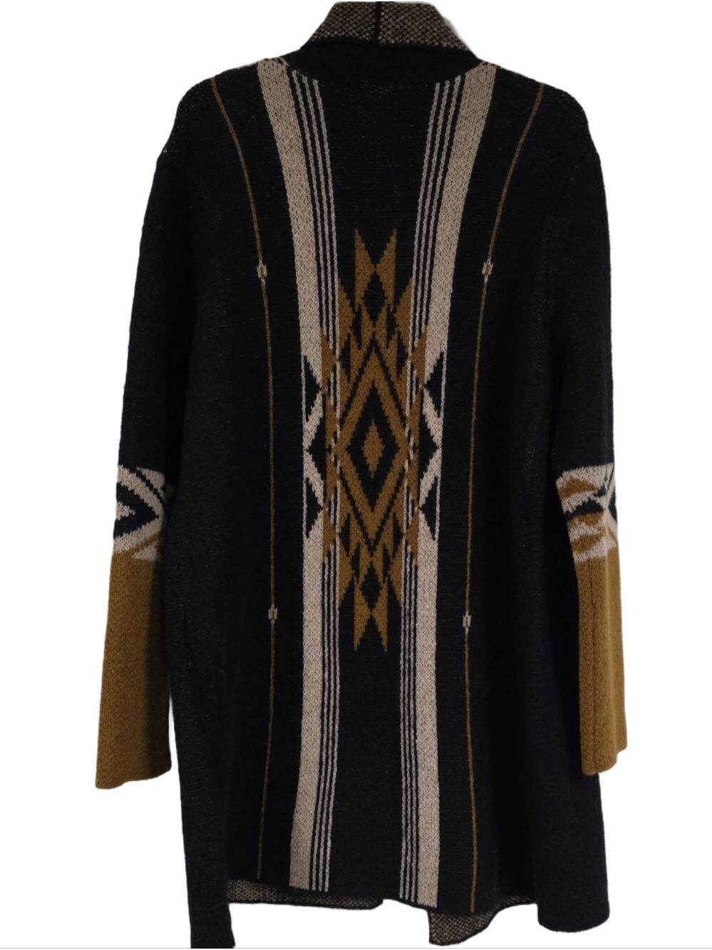 NWOT Bobeau Southwestern Geometric Tribal Duster Cardigan Sweater, Size Large - Picture 2 of 12